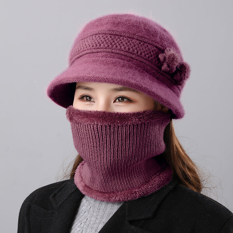 Women's Bell Hat and Scarf Set, warm, for Autumn and Winter