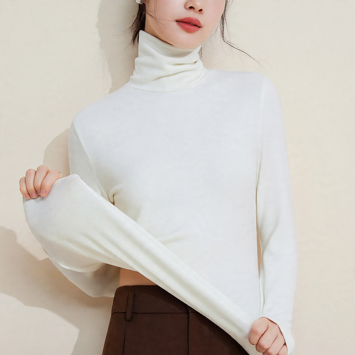 Women's turtleneck sweater, warming, knit
