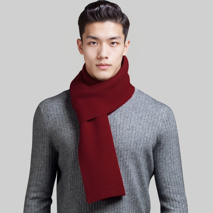 Men's wool scarf, checked, 180 cm
