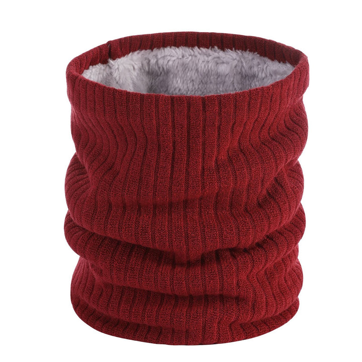 Fleece-lined knitted neck warmer for men and women