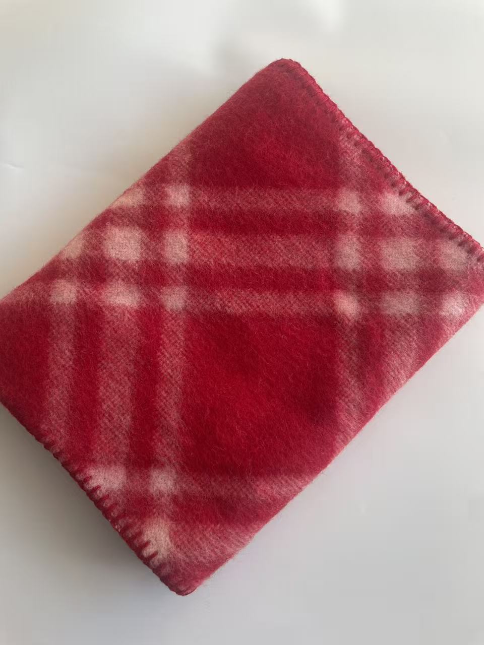 Thick checkered wool scarf, 30x182cm