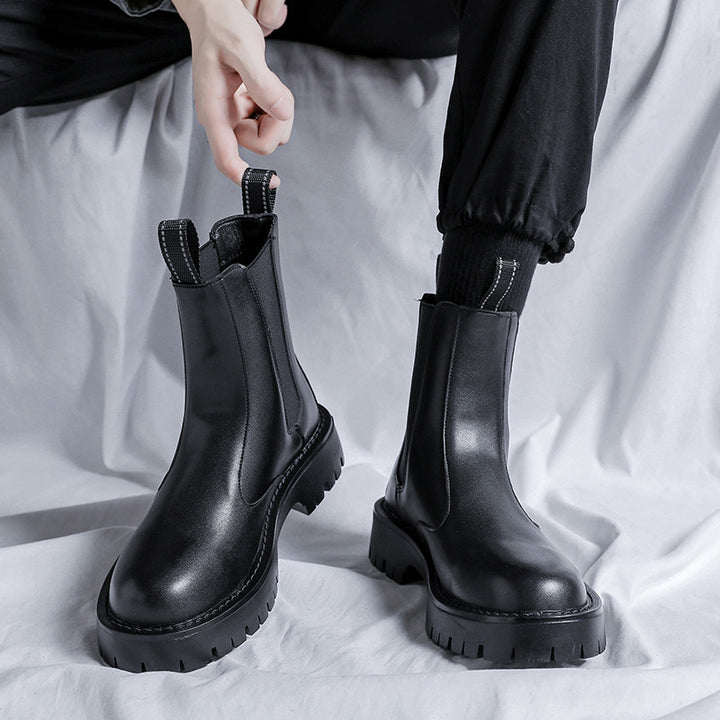 Men's Chelsea boots, ankle-high, with heel