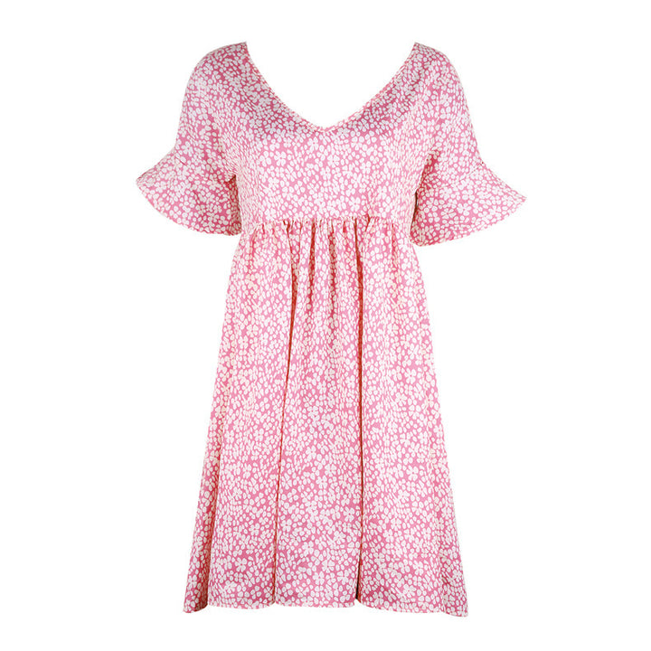 Casual dress for women with voluminous sleeves and a deep V-neck Lune London