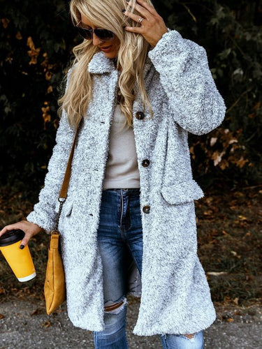 Fleece jacket for women with button closure and practical pockets Amarae