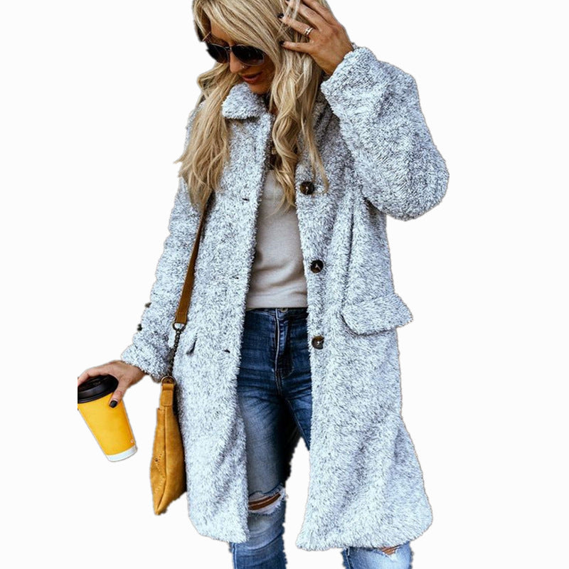 Fleece jacket for women with button closure and practical pockets Lune London