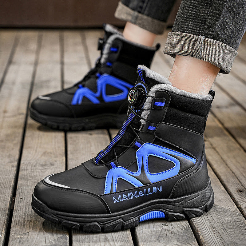Robust men's winter boots with warm lining