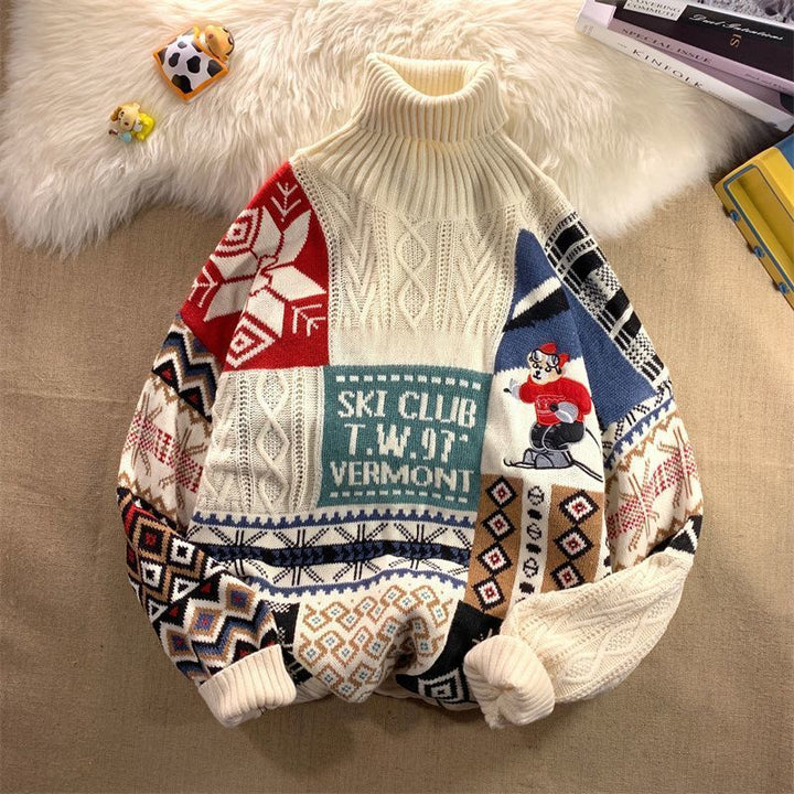 Padded knit sweater for men, Christmas design