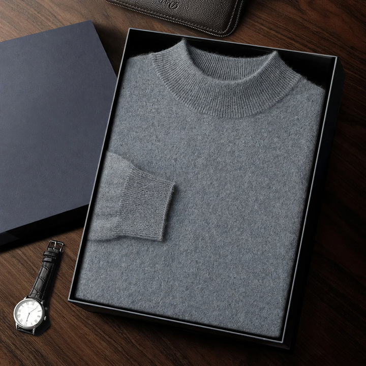 Simple half-collar sweater for men