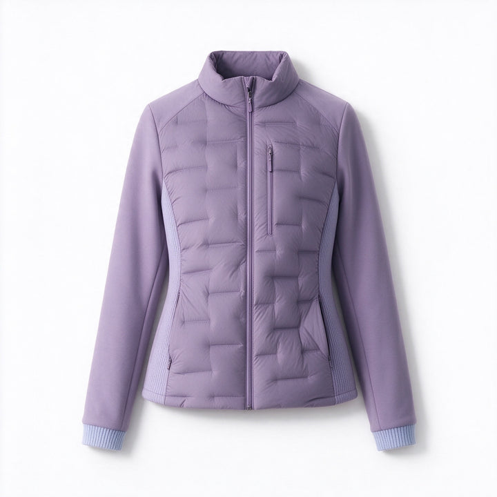 Slim women's down jacket, white duck down, lightweight and warm