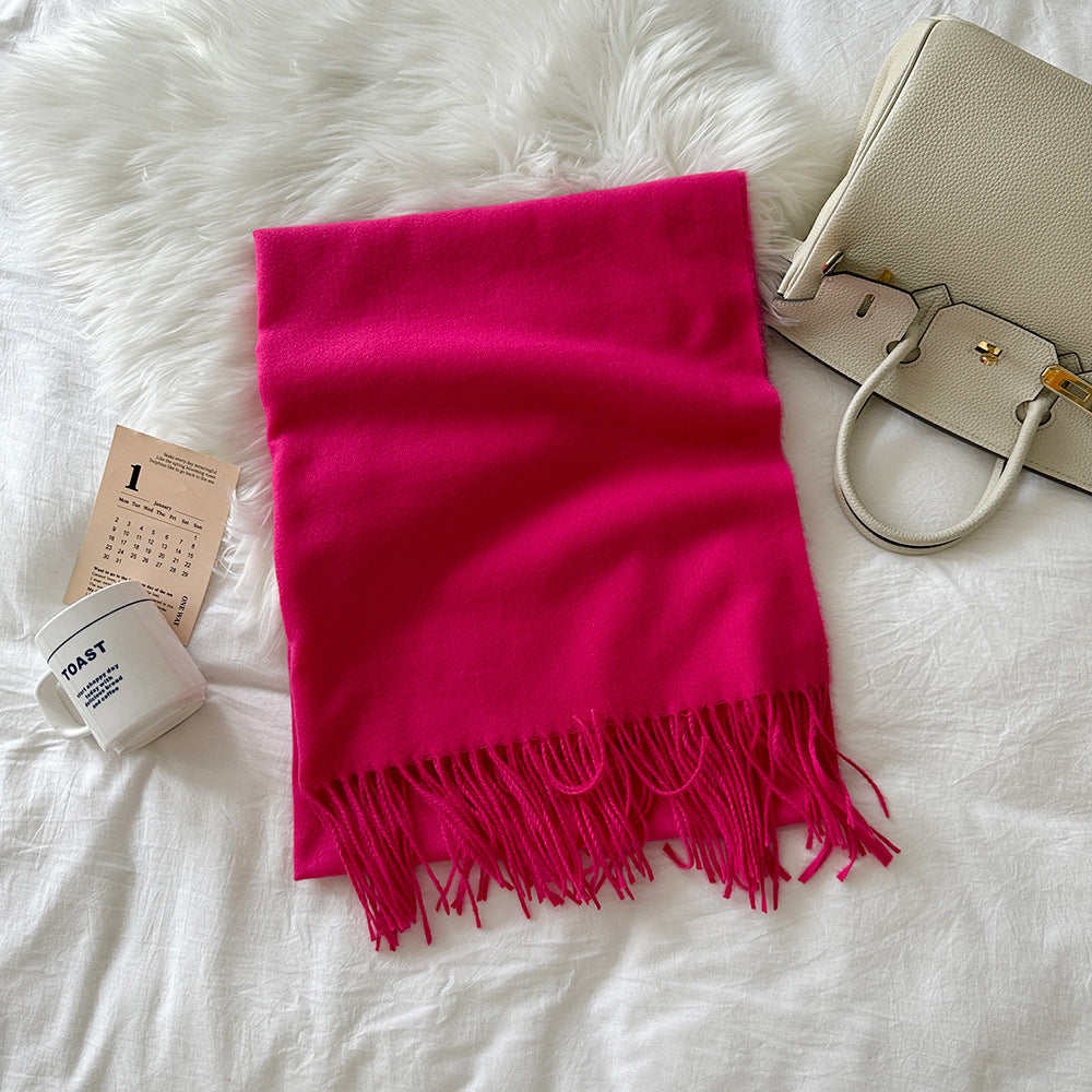 Solid color scarf made of cashmere imitation, 190x70cm