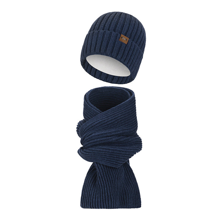Unisex knit hats and scarf set, lined