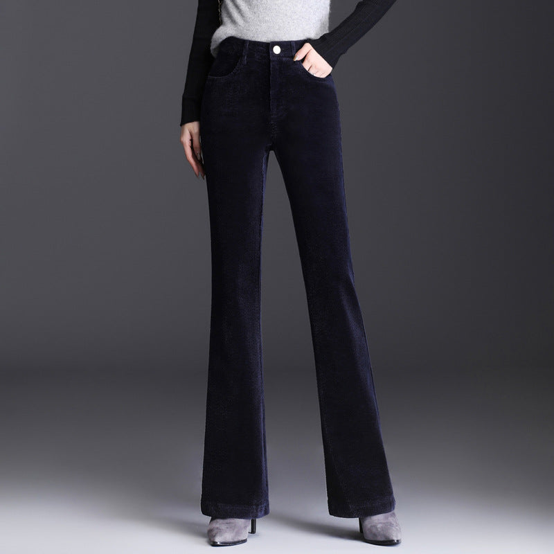 Cord-wide-leg-pants with high waist