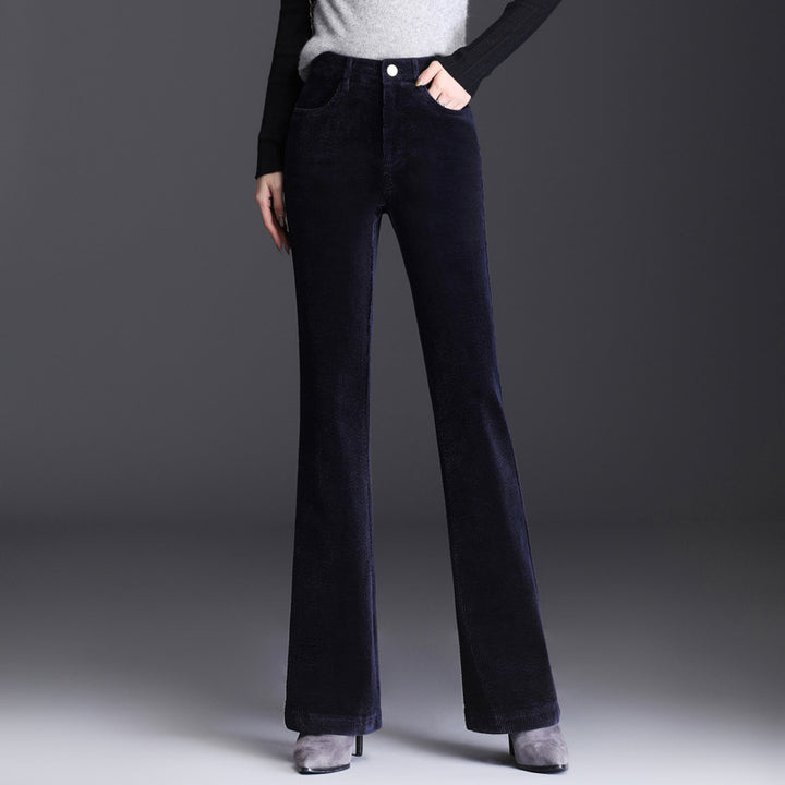 Cord-wide-leg-pants with high waist