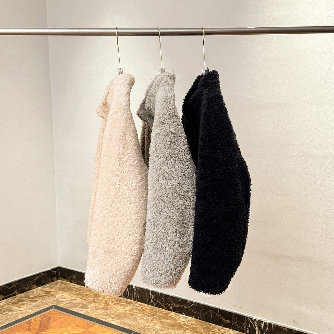 Women’s shearling imitation jacket with stand-up collar