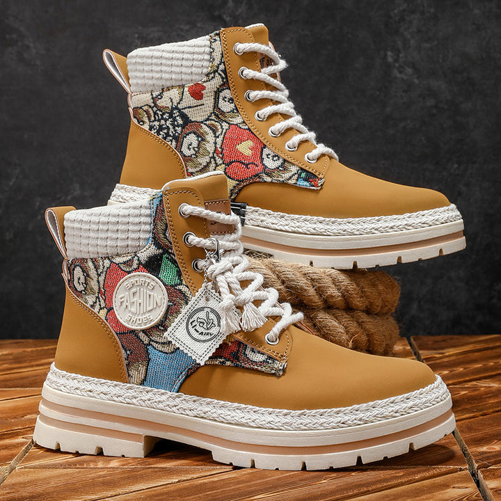 Men's High-Top Boots, PU Upper Material, Non-Slip