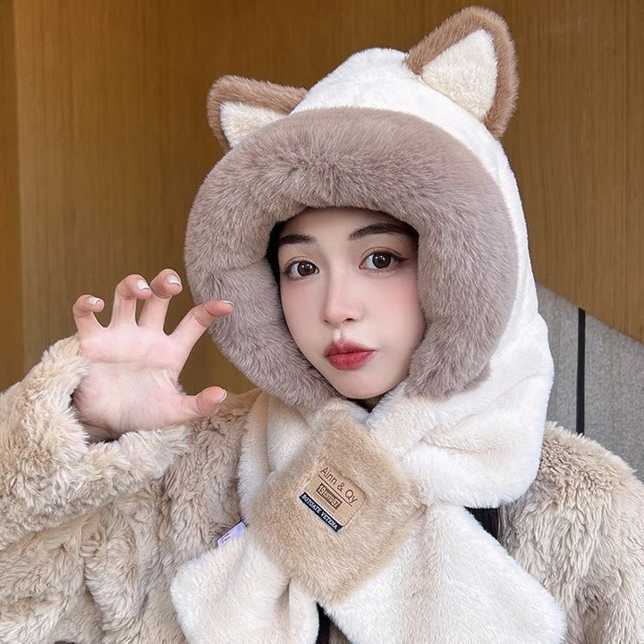 Playful hooded cap with ears