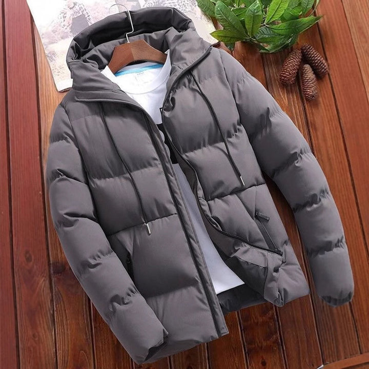 Men's padded jacket with hood, short