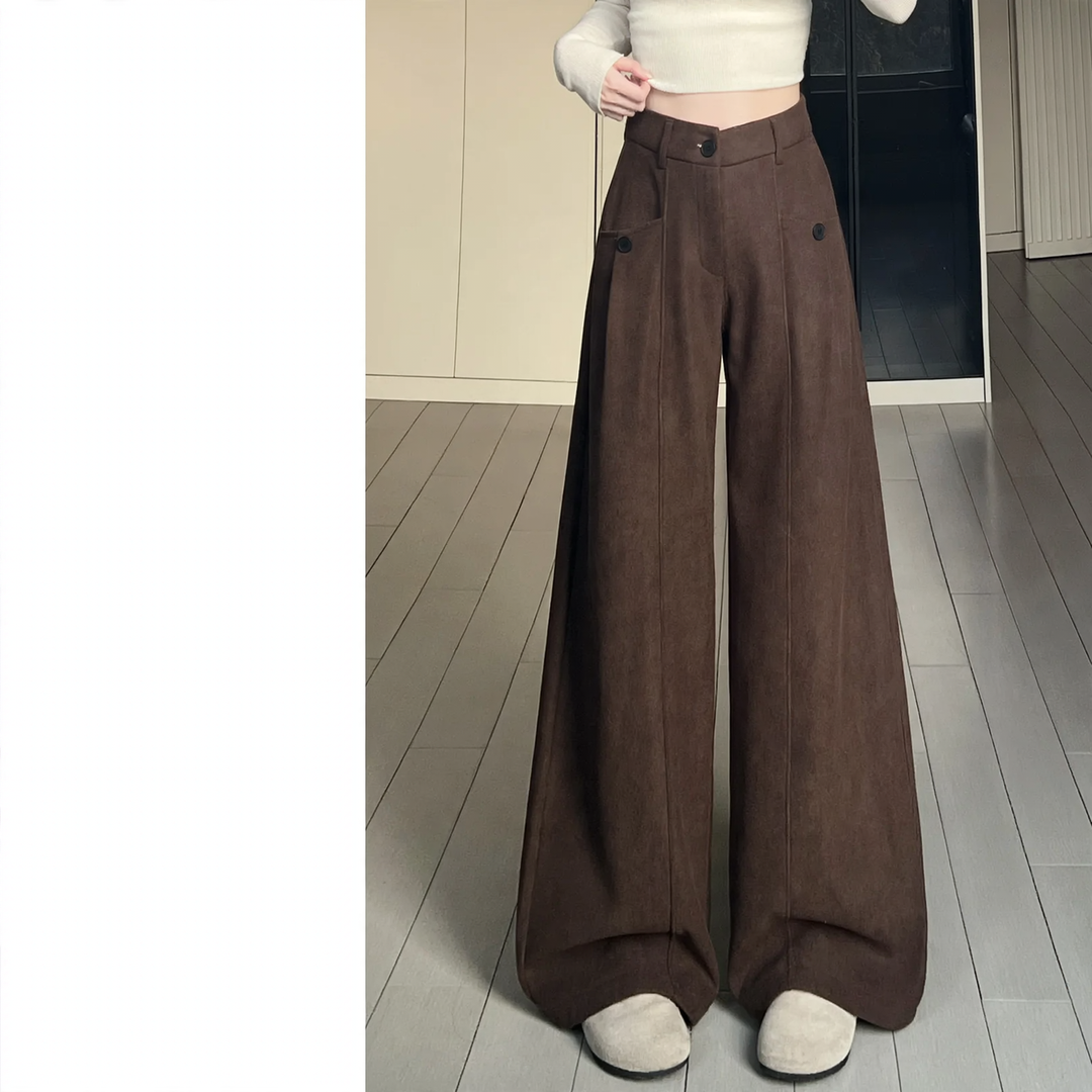 Women’s corduroy suit trousers with high waistband