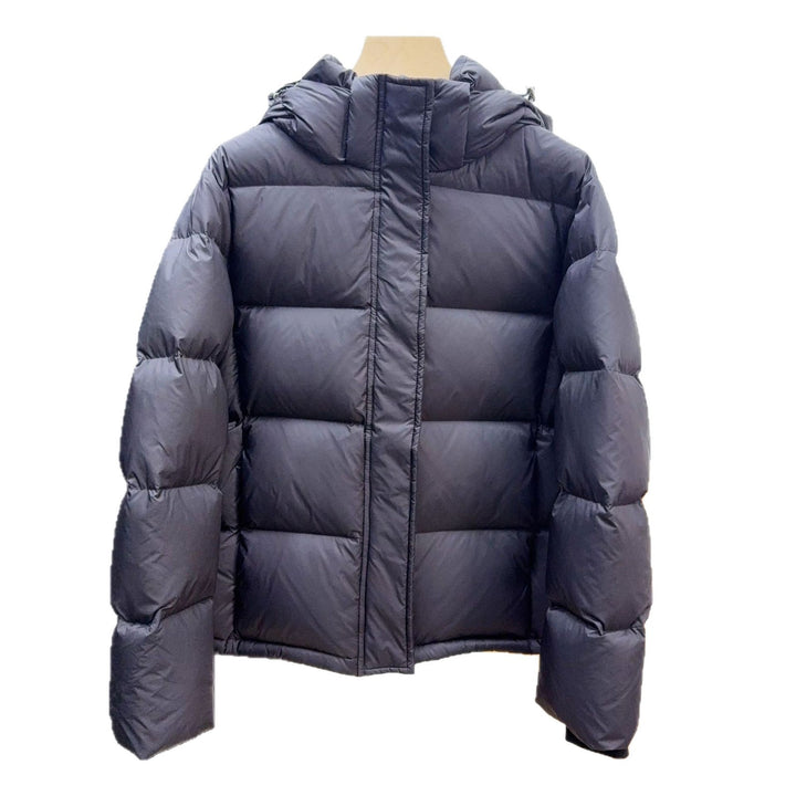 Short women's down jacket with detachable hood