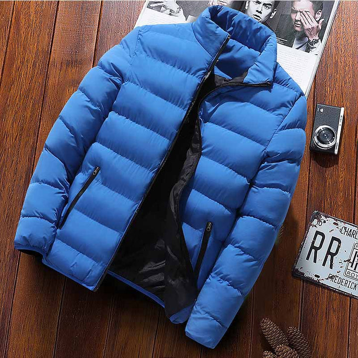 Men's padded jacket, stand-up collar, lined, for sports