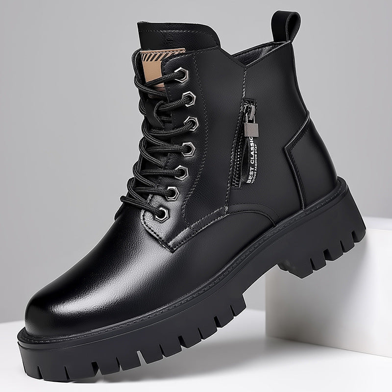 Padded men's winter boots, water-repellent