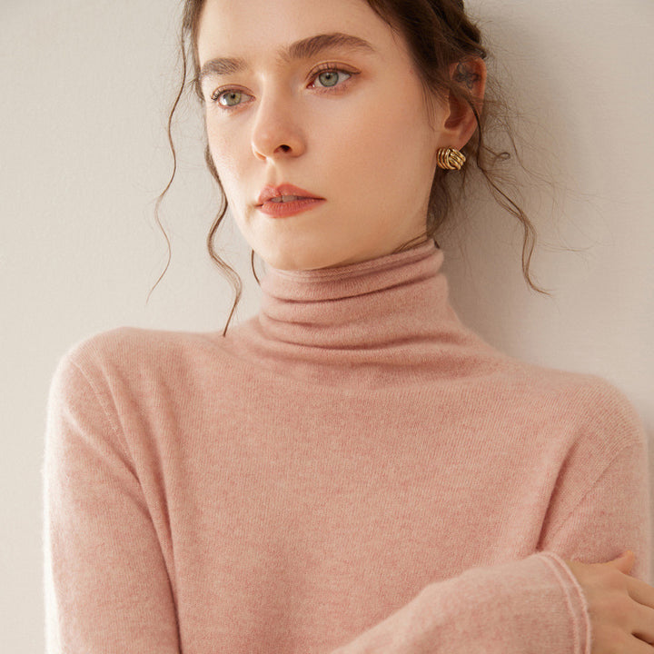Women's Cashmere Undershirt, Stand Collar, Soft