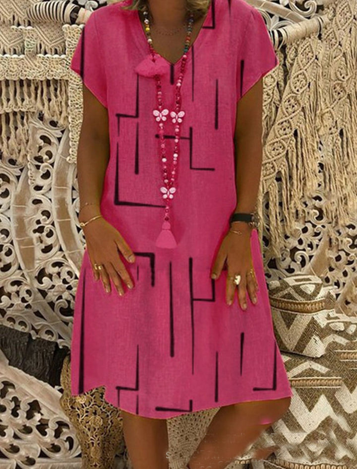 Comfortable tunic dress for women with modern graphic patterns Lune London