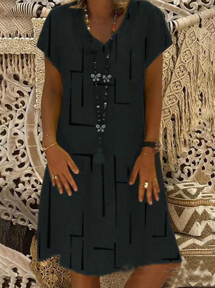 Comfortable tunic dress for women with modern graphic patterns Lune London
