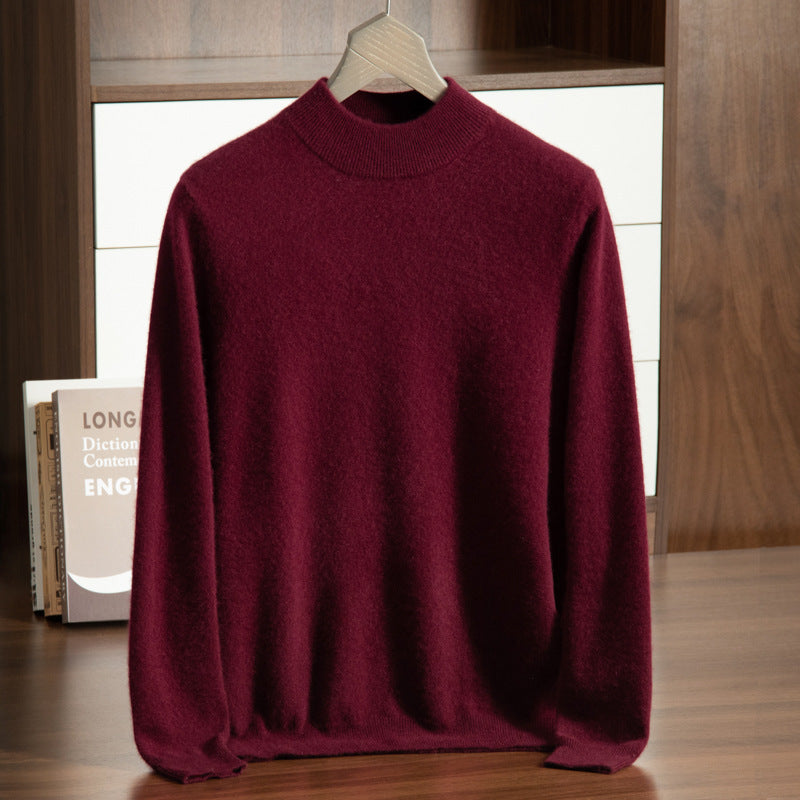 Men's Cashmere Sweater, Stand-Up Collar, Business Casual