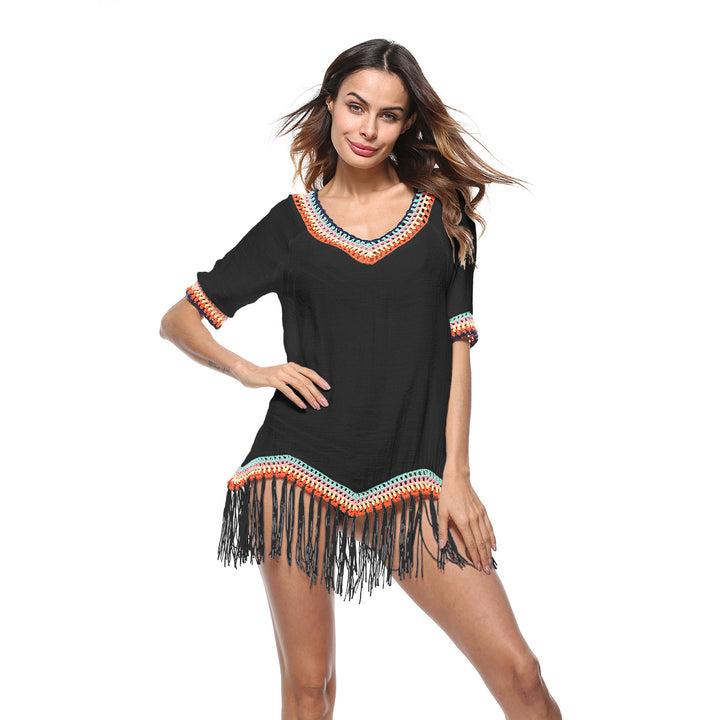 Elegant fringe beach tunic for women Amarae