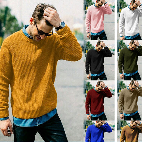 Knitted sweater for men with round neck Amarae