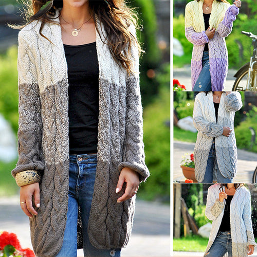 Ladies long cardigan with modern twisted pattern and lightweight knit Amarae