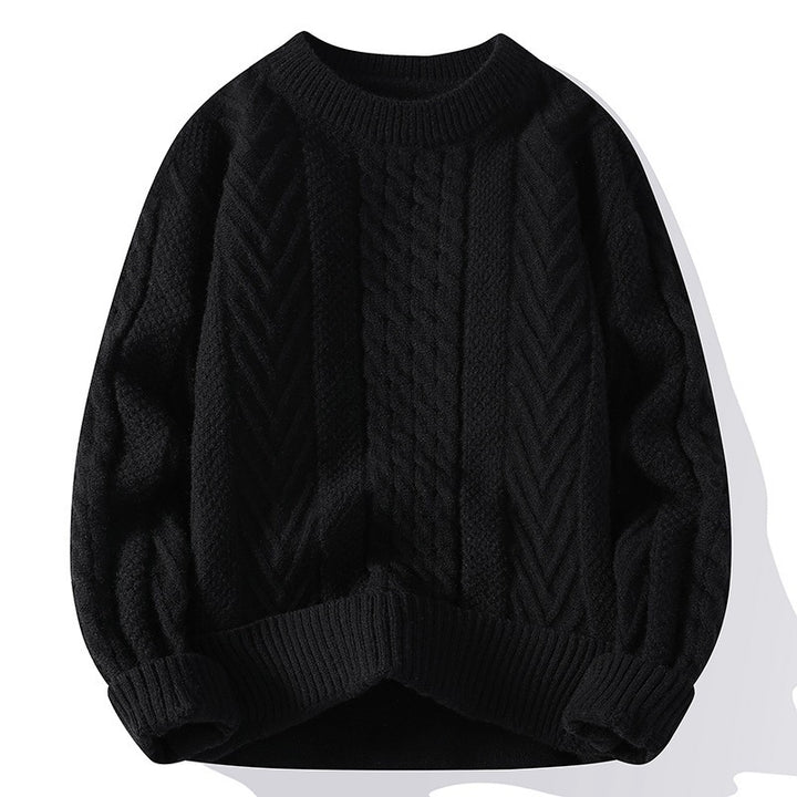 Chunky knit sweater with cable pattern