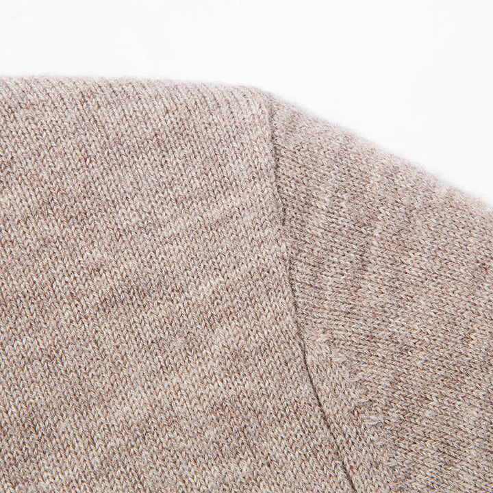 Men's wool pullover, 100% wool, zipper, stand-up collar