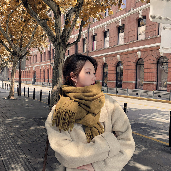 Warmer wool scarf, solid colors