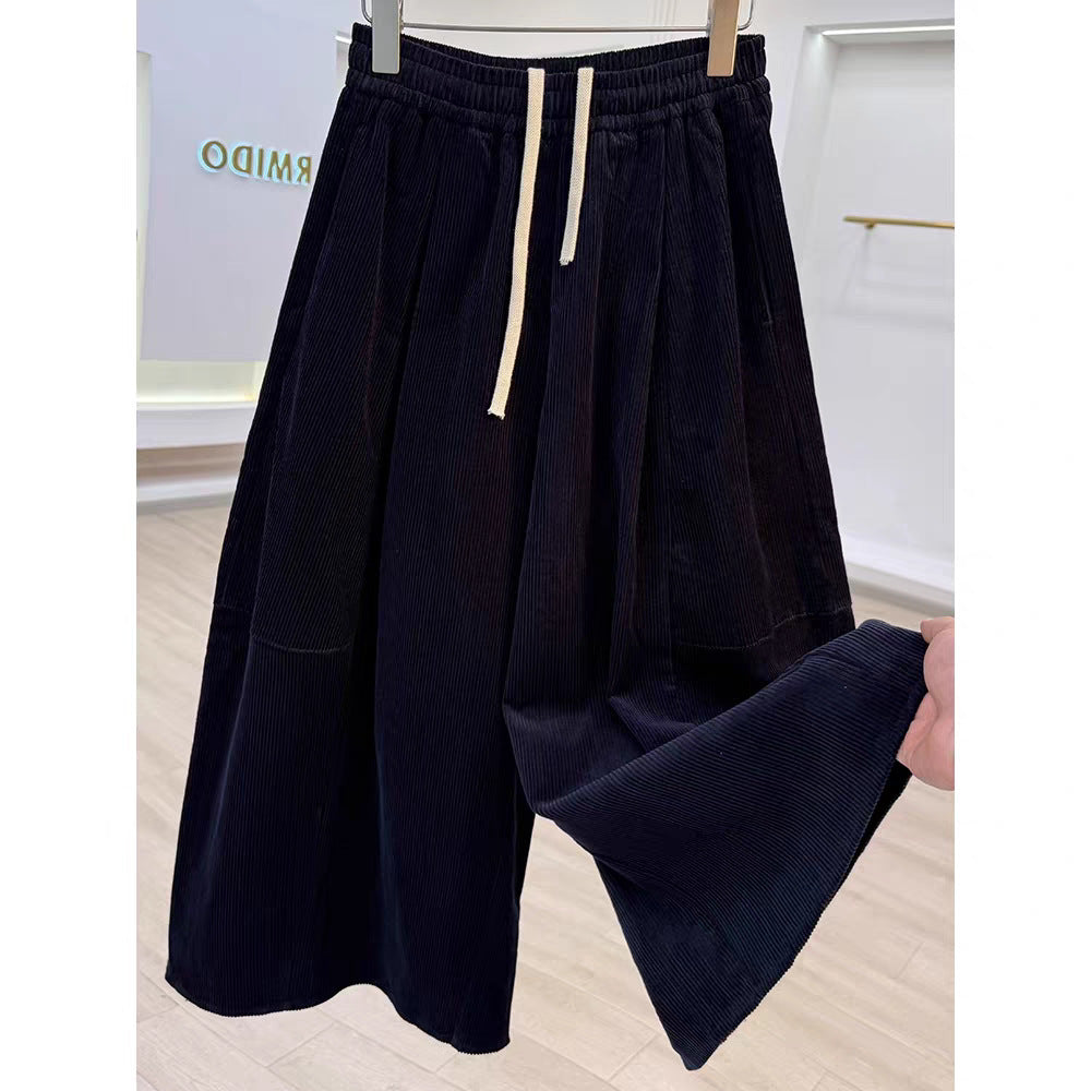 Women's Corduroy Pants in Retro Style, Harem Cut