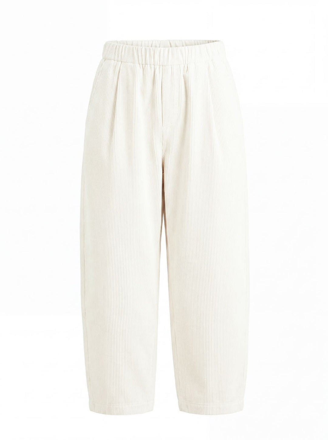 Women's corduroy pants with elastic waistband, tapered cut