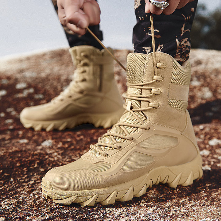 Lightweight outdoor boots for men, military style