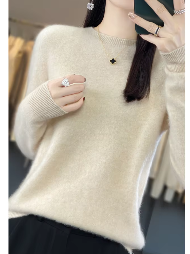 Lune London | Women's Cashmere Sweater Round Neck Soft Elegant Knit Sweater