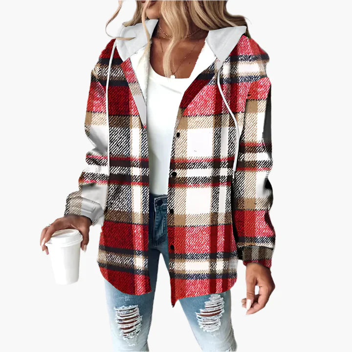 Amarae | Casual checked jacket with hood - Casual autumn-winter style