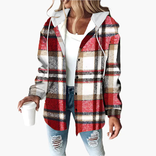 Amarae | Casual checked jacket with hood - Casual autumn-winter style