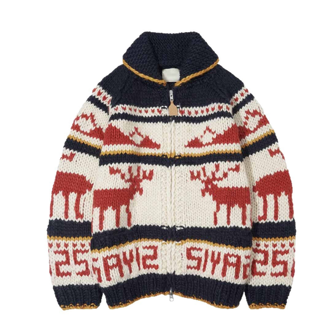Women's cardigan in Korean style with reindeer motif