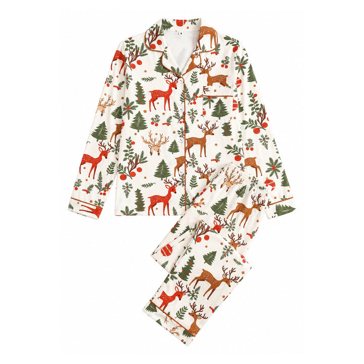 Women's Loungewear, Long Sleeve, Christmas Motif, Milk Silk