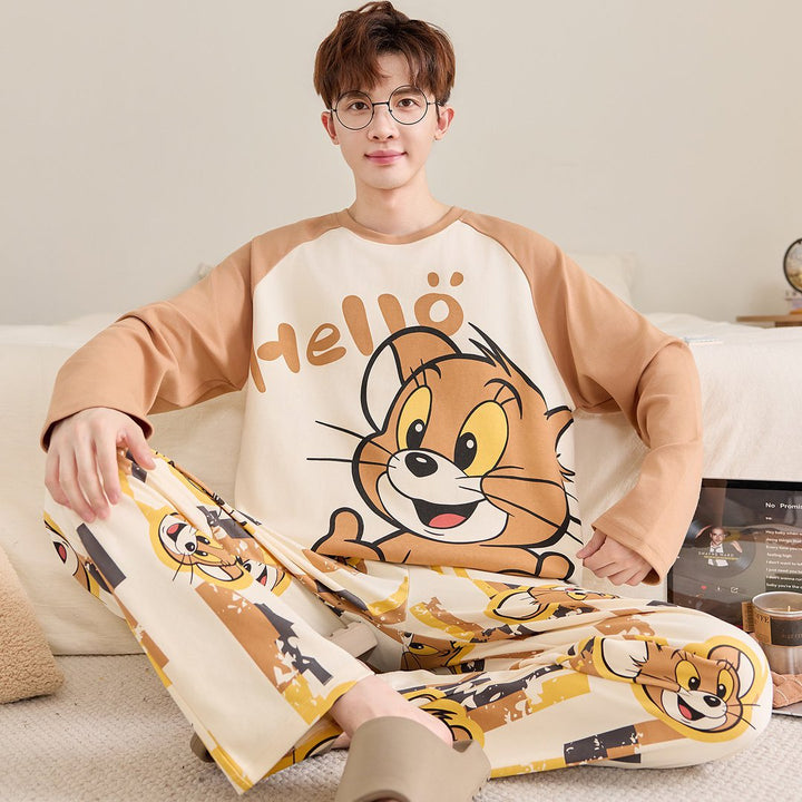 Men's Pajama Set, Cotton, Long Sleeve, Plus Size