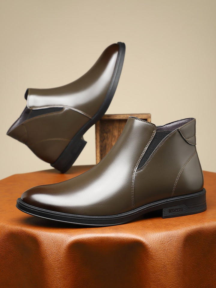 Men's Chelsea boots, pointed toe, block heel