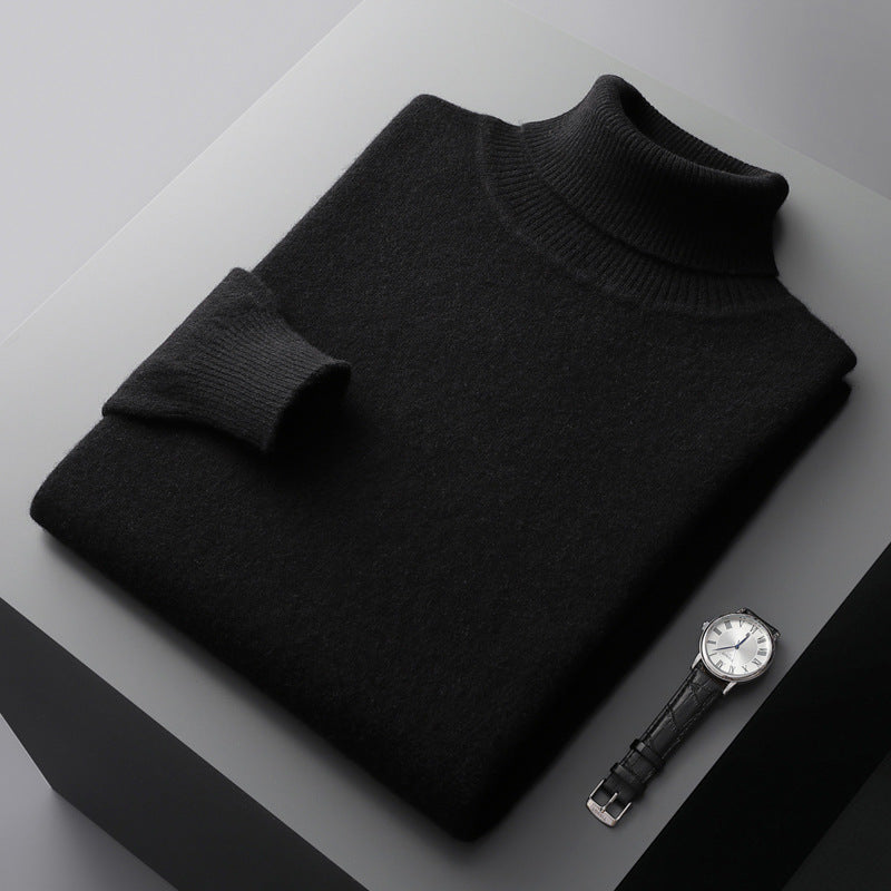 Men's Turtleneck Sweater made of 100% Wool, Plus Sizes
