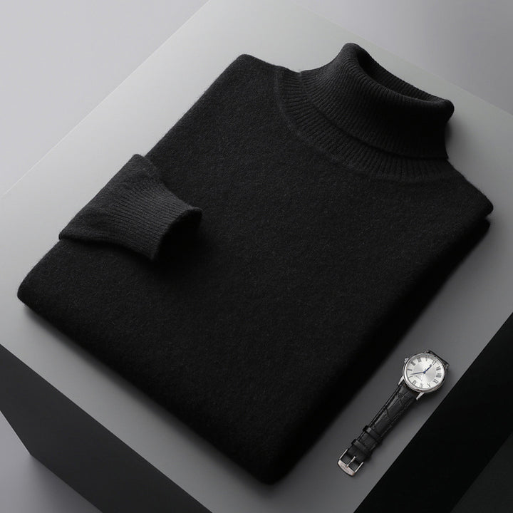 Men's Turtleneck Sweater made of 100% Wool, Plus Sizes