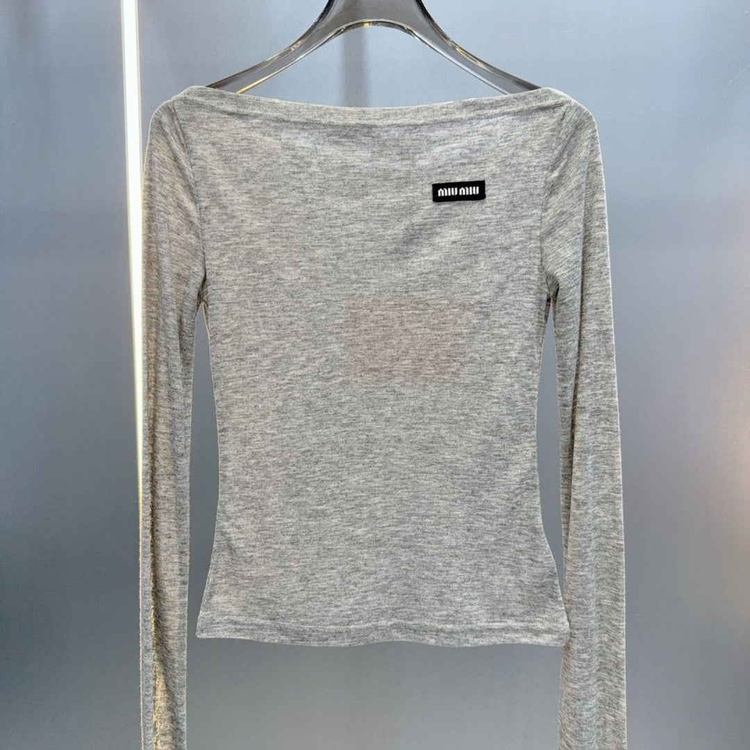 Women's knitted sweater, off-shoulder