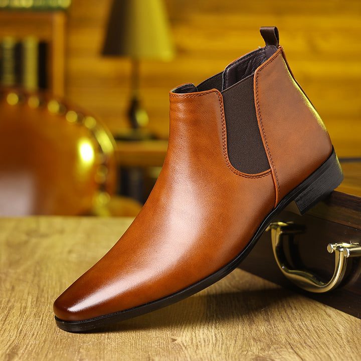 Elegant Chelsea boots, PU leather, pointed