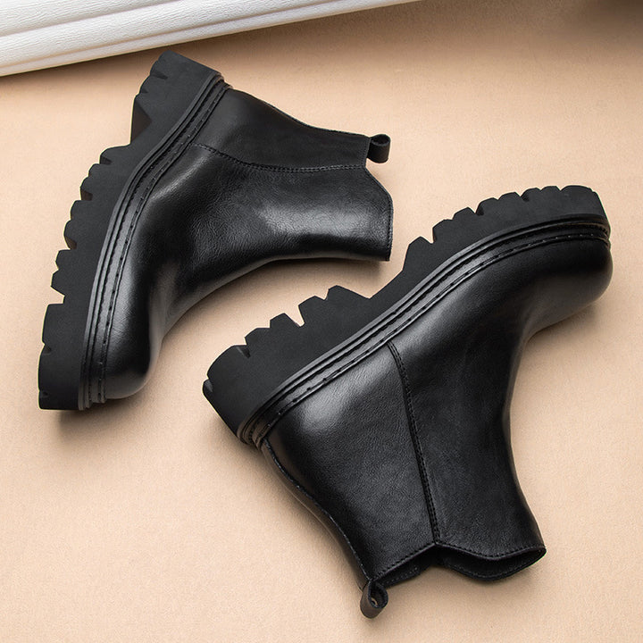 Men's Chelsea boots made of cowhide leather, with zipper